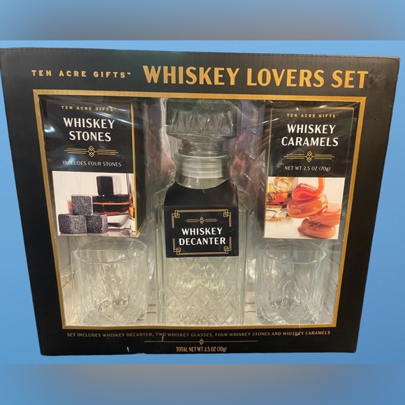 Ten Acre Whiskey Decanter Set-Glasses And Stones, Caramels-Never Been Opened - Picture 4 of 11